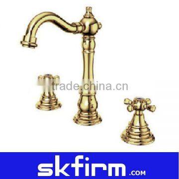 Hot sale 3pcs Double Handles Swan Basin Faucets