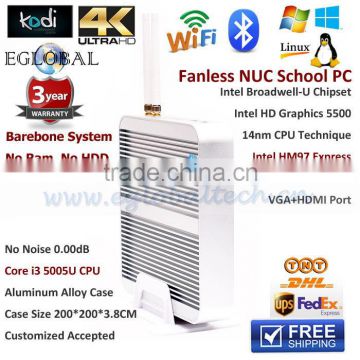 Powerful Slim PC Broadwell Intel Nuc Core i3 5005U Fanless Mini HTPC Samsung 16GB RAM 128GB SSD Linux Mini PC Windows 10 HD5500