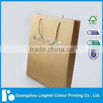 Paperboard Handling Kraft Brown Paper Bags Printing with Hot Stamping