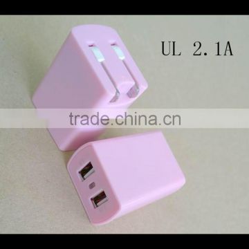 US dual USB port WALL charger /5V 2.1A