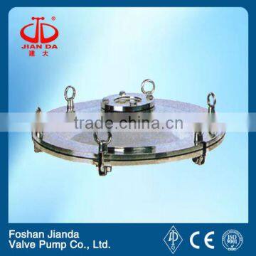 Stainless steel sanitary circular manhole cover with pressure