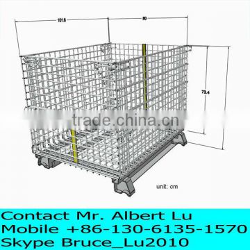 Foldable Wire Mesh Container Crate and Steel Wire Mesh Pallet Crates