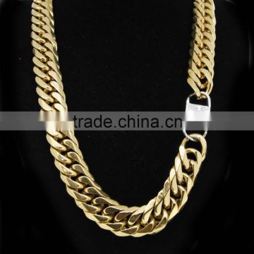 wholesale men fashion long chain design simple gold chain necklace
