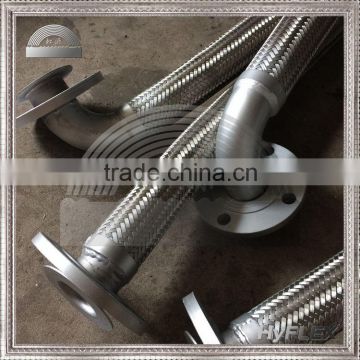 flexible metal hose with 90 degree elbow and flange ends