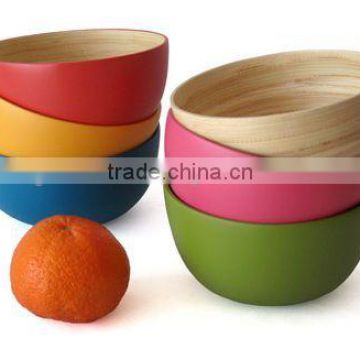Best selling eco friendly colorful lacquer bamboo salad bowl made in vietnam