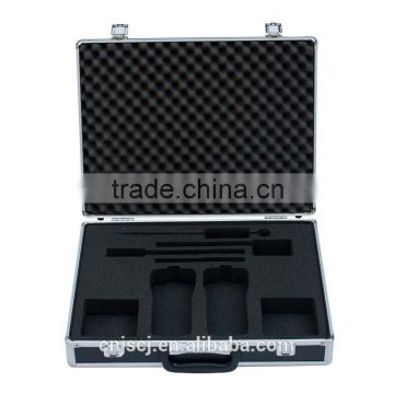 Black grooming tool case permanent protection aluminum tool case with foam inserts