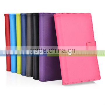 Pu Smartphone Holder Folio with Adjustab pc shell for htc /universal smart phone case for 4.7-5.1"