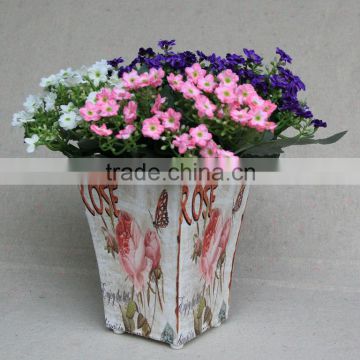Graceful Decorative Metal Flower Pot with Sticker