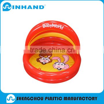 Hot Item Red Fashion Eco-friendly Round Safe PVC Inflatable Baby Pool With Cushion