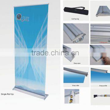 The base can open, aluminium roll up banner stand