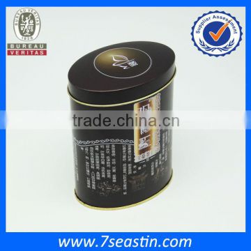SGS metal oval recyclled metal tin cans Chinese tea packaging