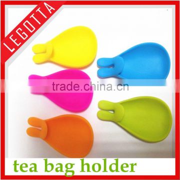 Colorful promotional unique rabbit tea bag holder, tea cup holder