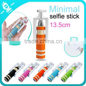 2015 new selfie stick with bluetooth shutter button wireless mini portable for phone