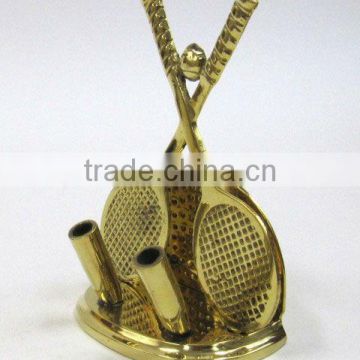 Decorative Brass Pen Holder/ Tennis Design