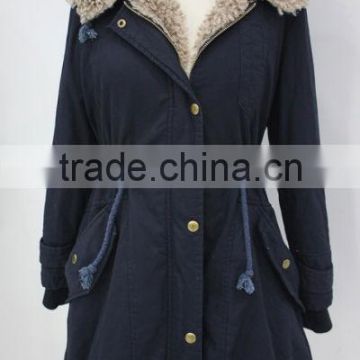 2014 Alike popular fur long cotton women parka jacket