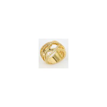 supply you with fashion brass ring yellow gold-plated