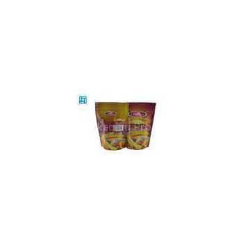 Colored Stand Up Resealable Pouches With Zipper / Clear Food Packaging Pouches