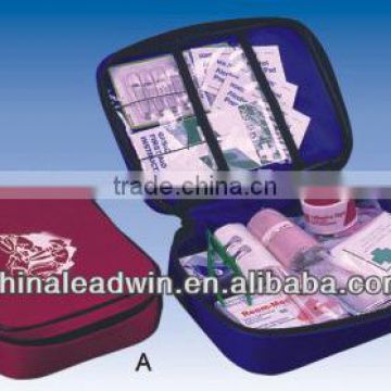 Medical first aid kit for travel car and hotel
