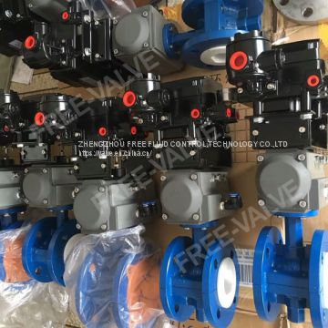 Pneumatic Flange Type Fluorine Lined Butterfly Valve FRD641F46