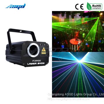 ASGD Beam 1800mW 3D Stage Laser Light RGB Animation Scan Projector Wedding Birthday Party DJ 2000 Patterns Christmas Music Disco Bar