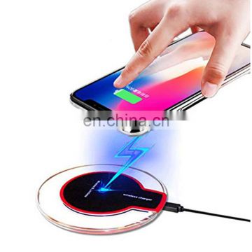 Wireless Charger 2020 K9 Crystal Custom Mobile Cell Phone Auto Mini Portable Fast Charging Qi Fast Charge Wireless Charger