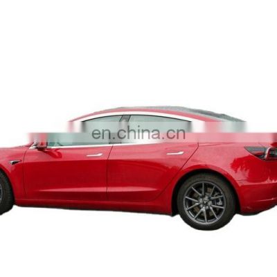 Chrome door visor side window deflector shade sun rain shield silver strips guard for Tesla Model 3