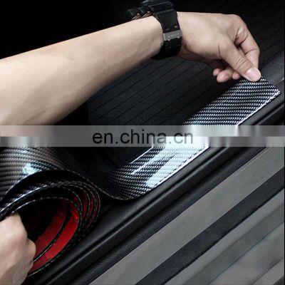 Women Car Accessories Stickers 5D Carbon Fiber Rubber Styling Door Sill Protector Goods Car Accessories Led