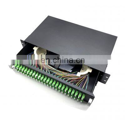 UNIONFIBER drawing type optic cold-rolled steel plate Baking paint surface Waterproof48 core sc odf rack mount fiber patch panel