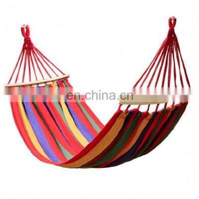 Custom logo Outdoor camping travel canvas bent stick single double hammock for two people