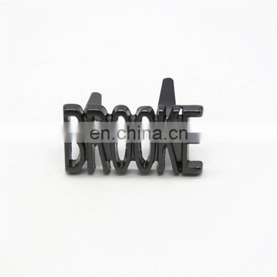 Manufacture Zinc Alloy Custom Metal Letters Custom Metal Clothing Tag for Leather Bags and Clothes