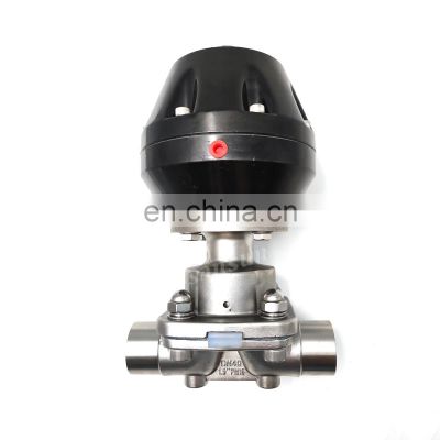 Hygienic Stainless Steel Welded Sanitary Diaphragm Valve with Pneumatic Actuator