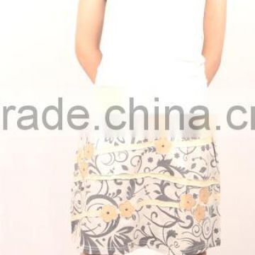 SHSK44 cotton short skirt with flowers and linings containing different colors which worth only$6.25