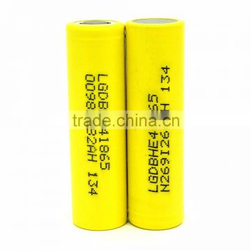 Authentic 18650 Lg He4 2500mAh 20A rechargeable battery lg he4 2500mAh 3.7V 18650 rechargeable battery use for ecig