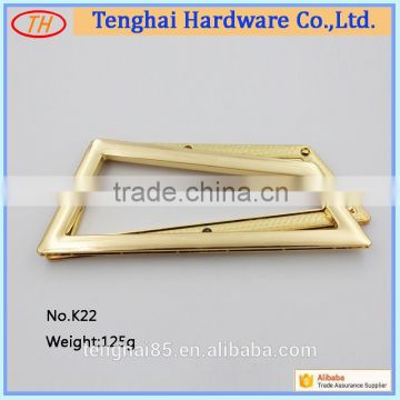 Trapezoidal zinc alloy handle,china supplies fashion bags fitting