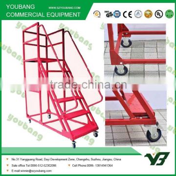 Warehouse mobile ladder truck with wheels