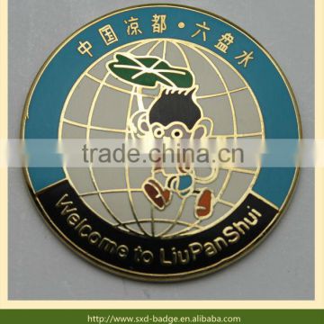 Soft enamel map lapel pin badge for students/World map lapel badges for school/soft enamel map lapel badge new arrival
