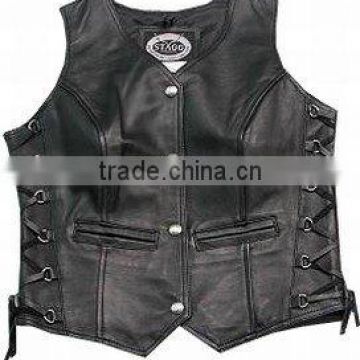 Leather Vest in Cowhide Leather , Sports Vest , Leather Garments