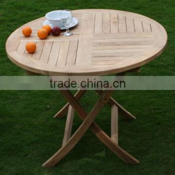 Round Folding Table, Teak Garden and Outdoor Furniture