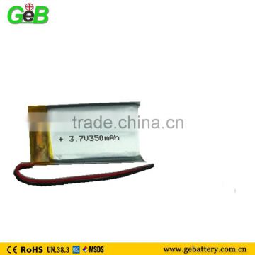 GEB552035 3.7v 350mah lipo rechargeable Lithium Ion Polymer battery