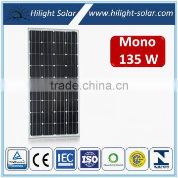 Low Price and High Quality 135Wc Mono Solar Panel From China Manufacturer