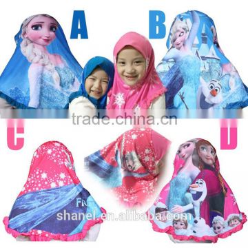 New design children frozem elsa and anna hijab ,children scarf hijab muslim scarf