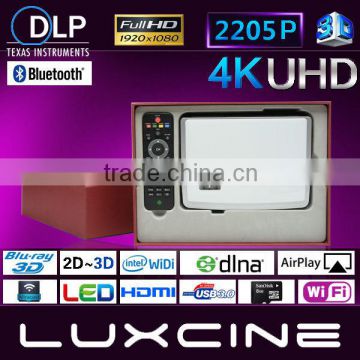 2014 Multimedia Portable HD Home Theater Projectors Bluray 3D 2205P Projector DLNA Control
