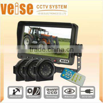 7" Digital Screen Monitor Support Three-channel heavy equipment camera system for Agriculture Equipment