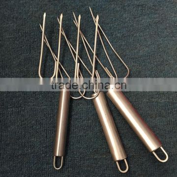 BBQ roast barbecue needles Skewers Metal handle Stainless steel Fork