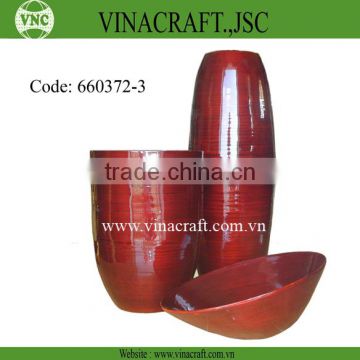 Red Bamboo Lacquer vase