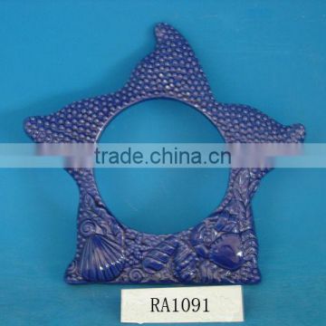 funny ceramic photo frame with starfish shape
