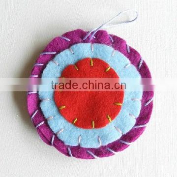 Hot best selling new products fabric bulk handmade circle hanging ornaments alibaba china felt diy custom christmas tree parts