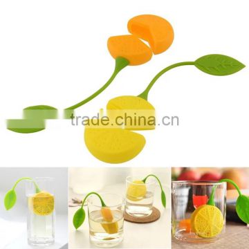 silicone tea infuser/ lemon shape tea infurser YT-Q039-1/fruit shape tea infuser