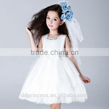 2017 santi kids angel dress white flowers princess baby girl summer dress