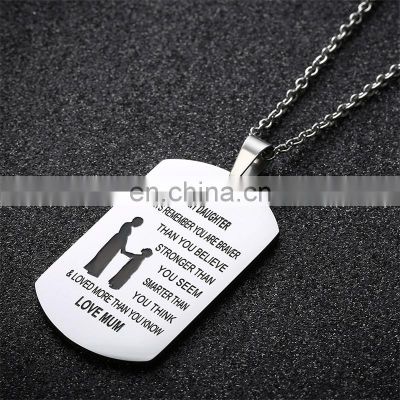 TO my daughter Stainless Steel Pendant Necklaces